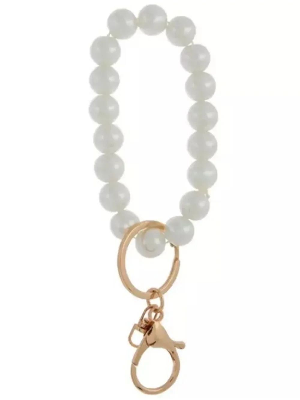 New Iron Orchid Studio Glass Pearl Wristlet Keychain